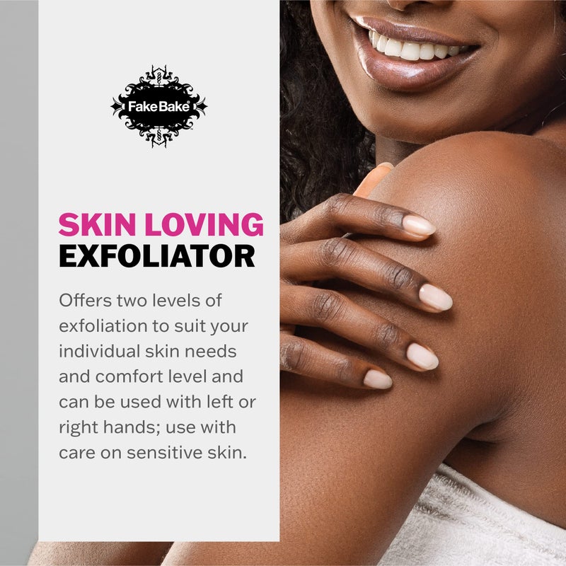 Fake Bake In The Buff Exfoliating Mitt - Washable Reusable Self Tanner Lotion, Spray or Foam Prep Glove for Buffed Tan-Ready Skin - Dead Skin Remover, Buffer, Smoother - 1 Professional Mitt - Image 3