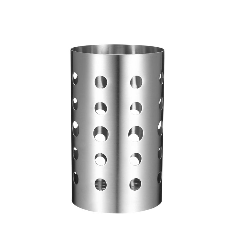 Cooking Utensil Holder: 10×10×17cm Stainless Steel - Multihole Drainage, Stable Base Flatware Organizer for Home Kitchen, Outdoor Barbecue & Catering Parties - Image 5