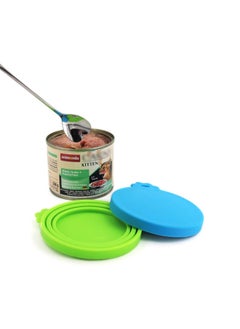 Chabeia Silicone Pet Food Can Lids – Universal Fit for Dog & Cat Food Cans, 3 Pack with Spoon, Multi-Colored Covers for All Standard Sizes  - Image 2