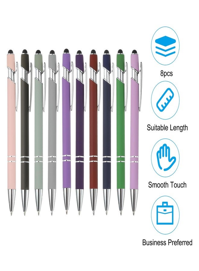 PATIKIL Ballpoint Pen with Stylus Tip, 12Pcs 2 in 1 Metal Stylus Pen Black Ink 1.0mm Medium Point for Touch Screens Style 3, Light Green - Image 3