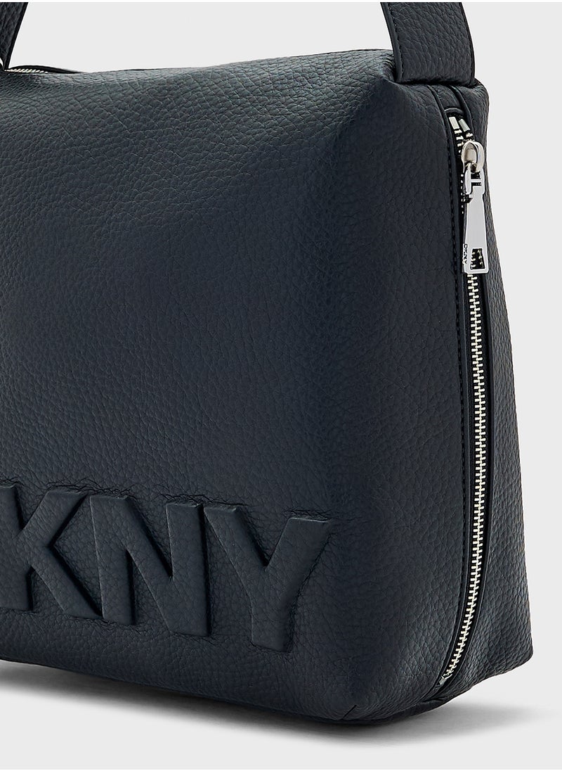 DKNY Zia Logo Detaied Zip Over Hobo  - Image 4