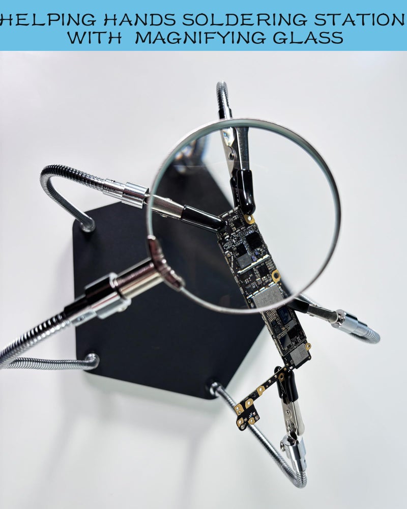 Kaisiking Helping Hands Soldering Station Kit â€¢ Magnifying Glass â€¢ 4 Flexible Helping Hand Arms â€¢ Third Hand Soldering Tool for Electronic Repair Soldering Jewelry Crafts - Image 3