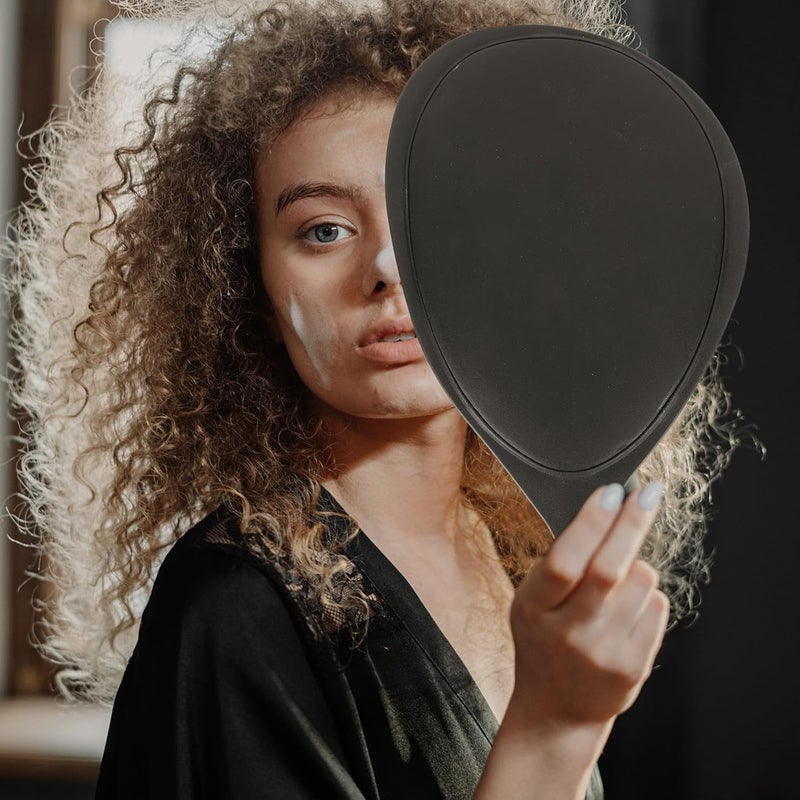 مرآة تجميل دائرية محمولة بمقبض من الـ ABS، مناسبة للنساء للسفر والعناية بالجمال - Image 4