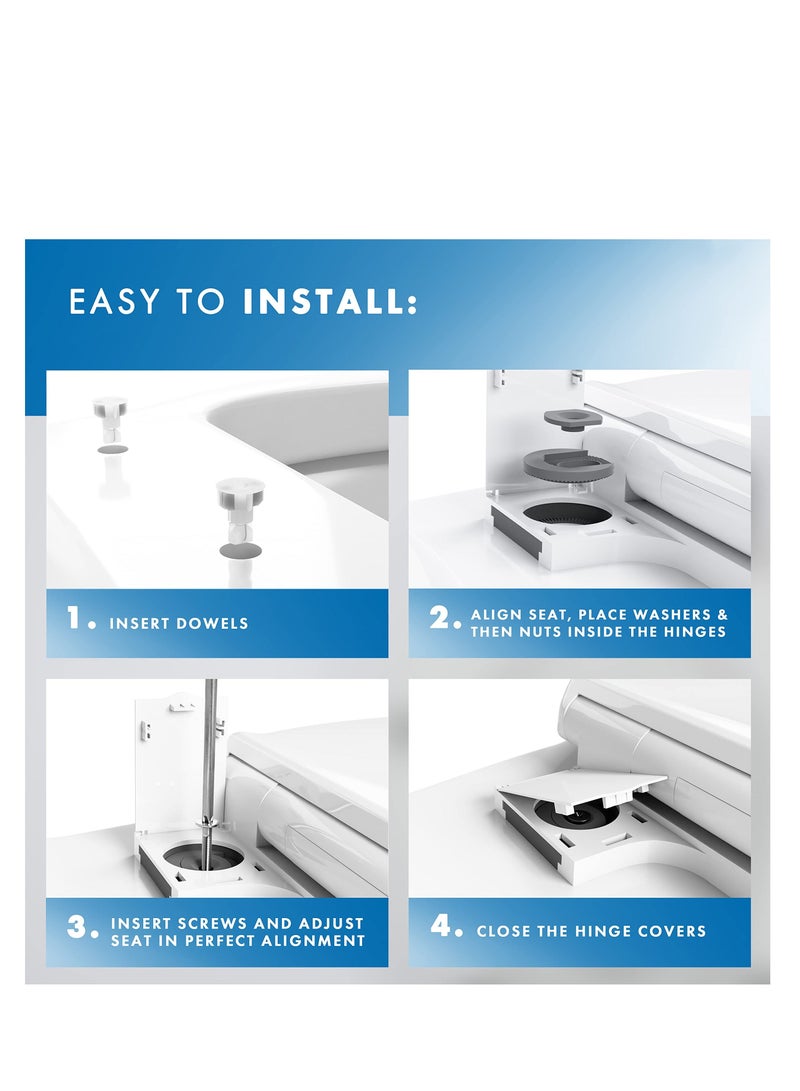 NIBEMINENT 2-in-1 Elongated Toilet Seat - Soft Close & Easy Clean Built-In Toddler for Potty Training Little to Big Attachment, Universal Seat, Dual Purpose Slow Drop Cover - Image 2