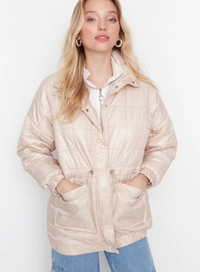 trendyol Pleated Waist Quilted Jacket