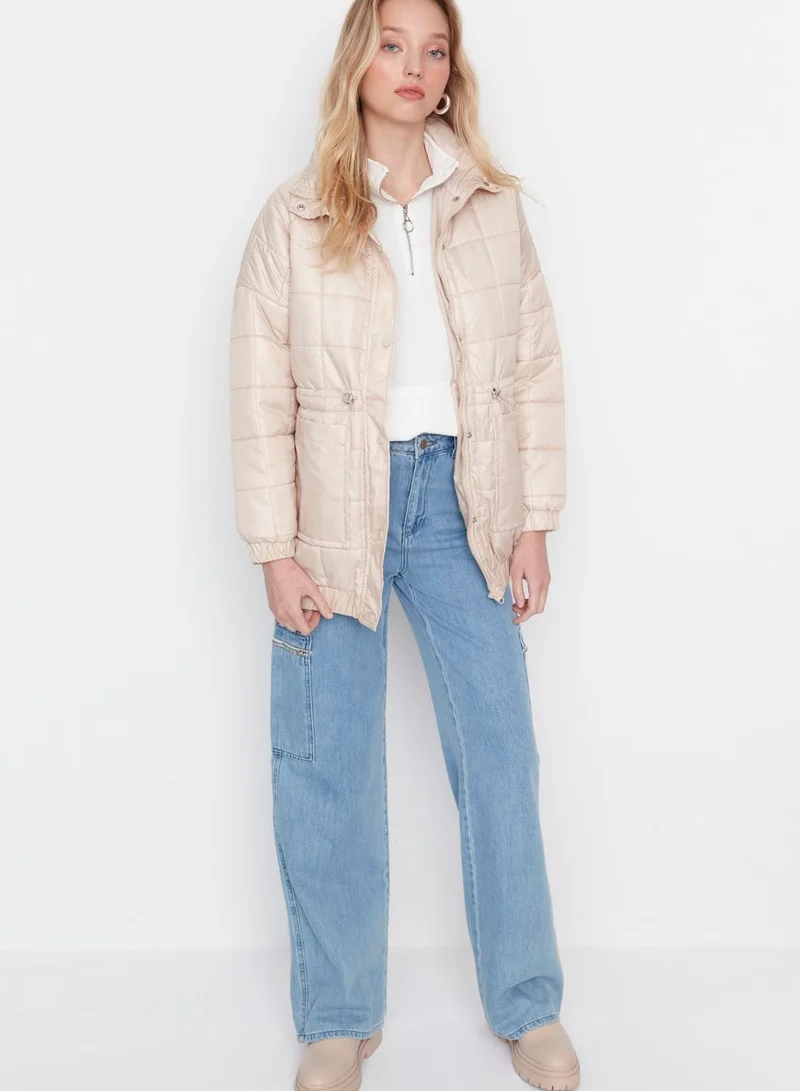trendyol Pleated Waist Quilted Jacket