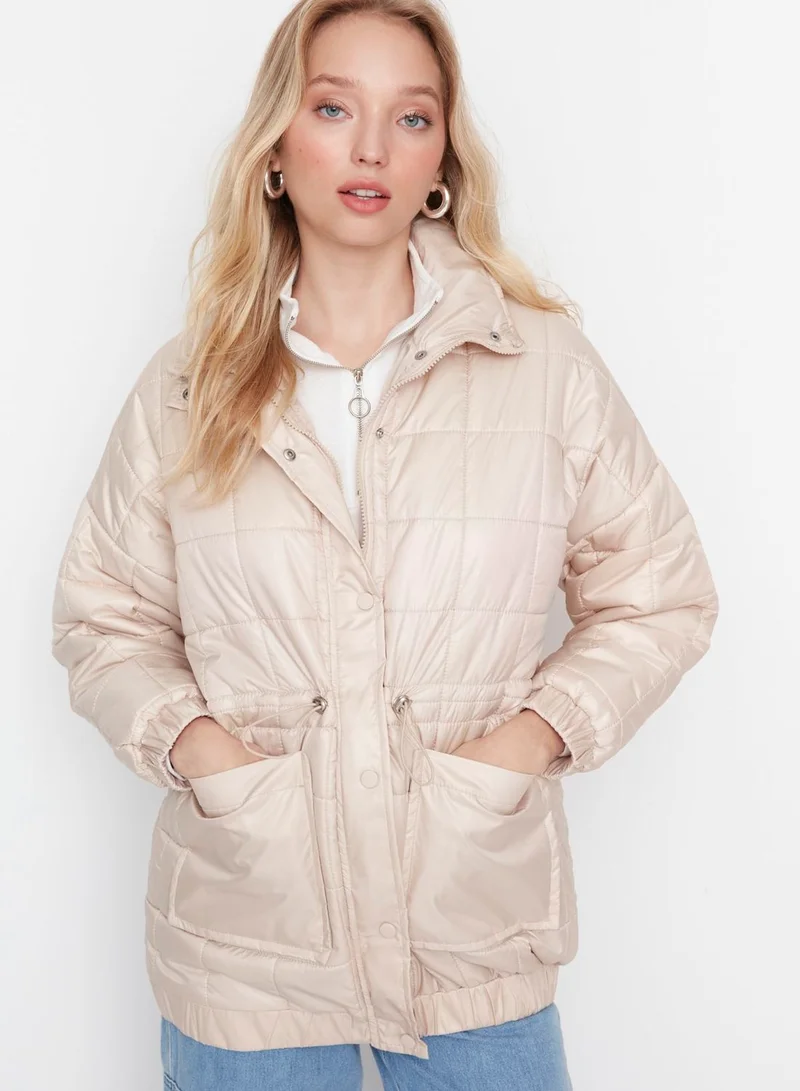 trendyol Pleated Waist Quilted Jacket
