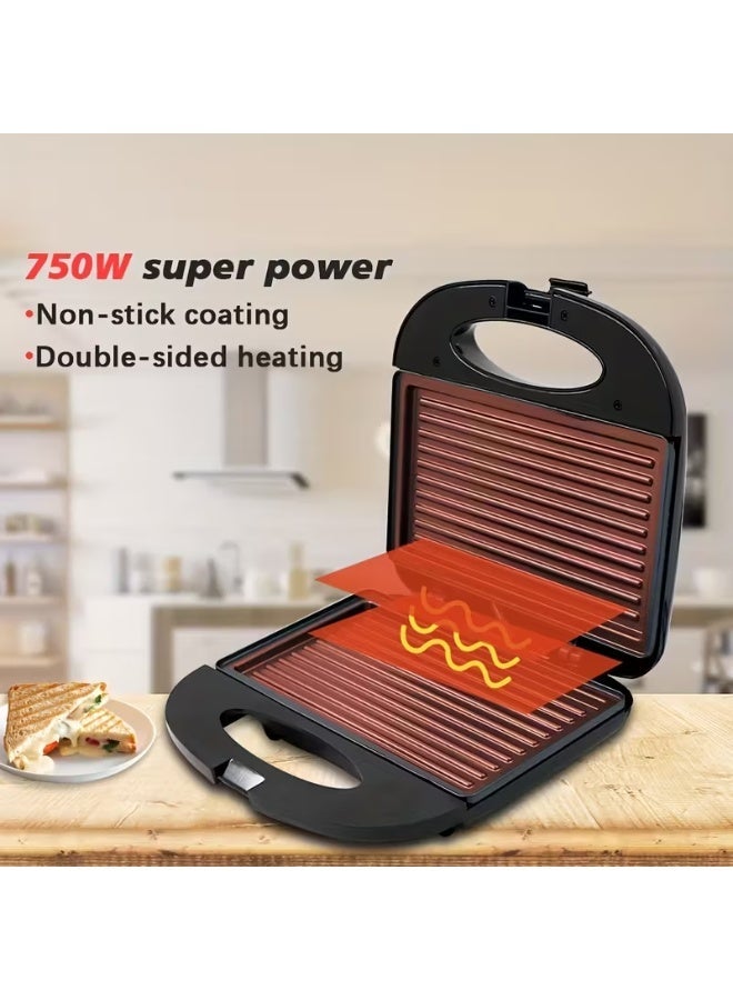 NIBEMINENT 1pc nirva Electric Sandwich Maker & Panini Press with Non-Stick Toasting Plates, -Sided Quick Toast, Removable Plates for Cleaning, Plug-in Breakfast Appliance (Compatible with Plug) - Image 3