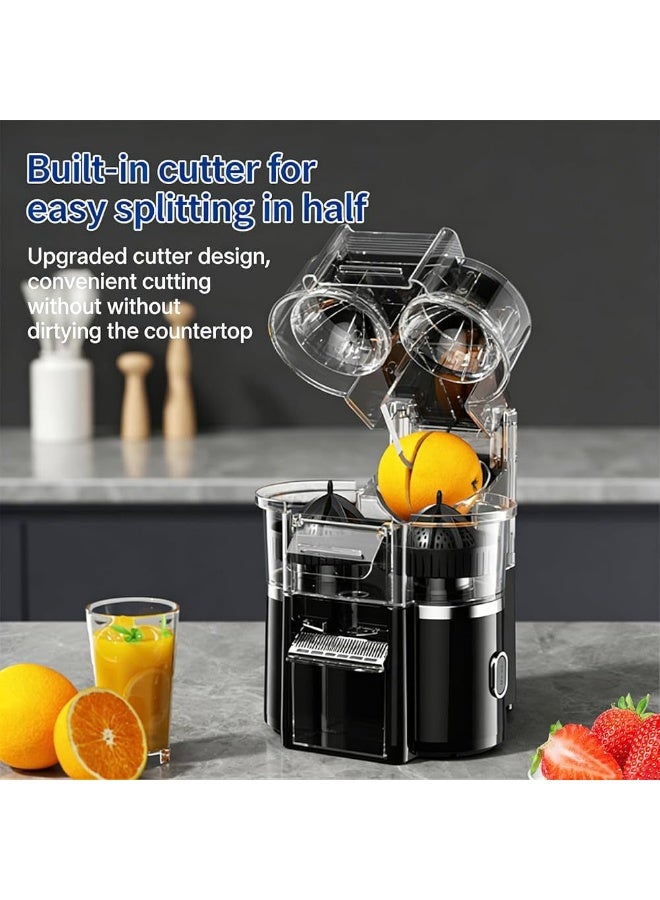 AMM Electric Double Citrus Juicer – Wireless Portable Orange Squeezer with Built-in Fruit Cutter | 90%+ High Juice Yield | Low Oxidation | USB Rechargeable | Black - Image 4