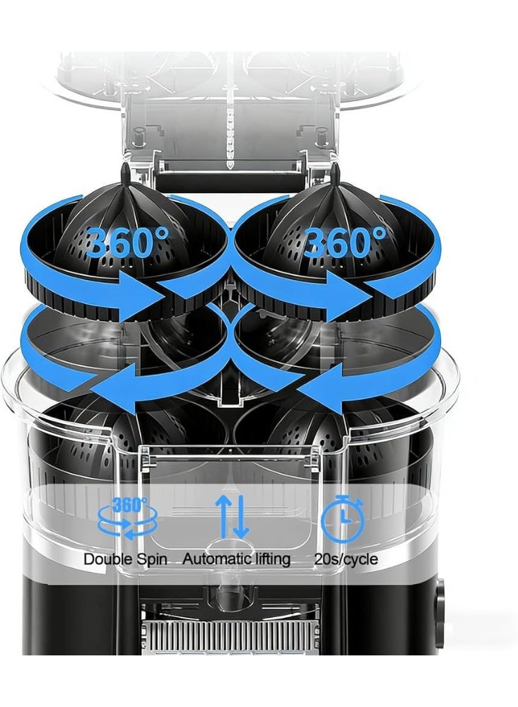 AMM Electric Double Citrus Juicer – Wireless Portable Orange Squeezer with Built-in Fruit Cutter | 90%+ High Juice Yield | Low Oxidation | USB Rechargeable | Black - Image 3