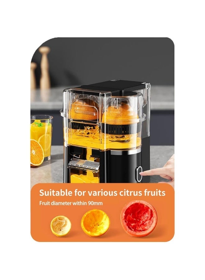 AMM Electric Double Citrus Juicer – Wireless Portable Orange Squeezer with Built-in Fruit Cutter | 90%+ High Juice Yield | Low Oxidation | USB Rechargeable | Black - Image 2