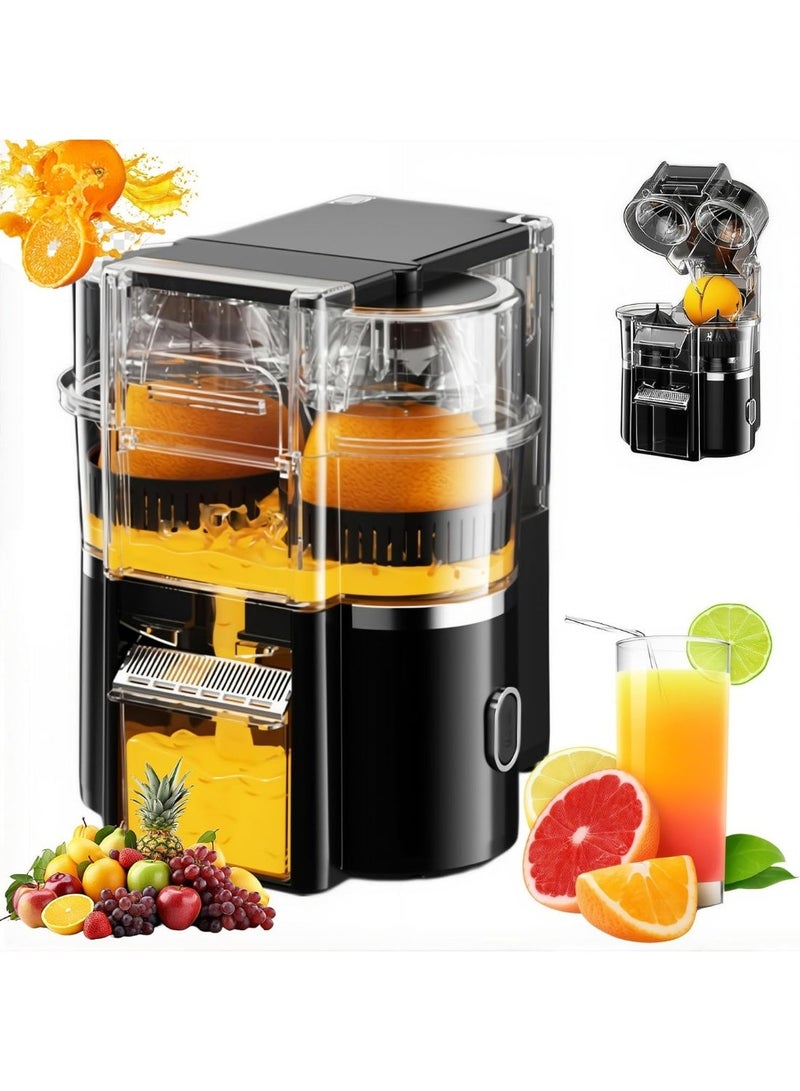 AMM Electric Double Citrus Juicer – Wireless Portable Orange Squeezer with Built-in Fruit Cutter | 90%+ High Juice Yield | Low Oxidation | USB Rechargeable | Black - Image 1