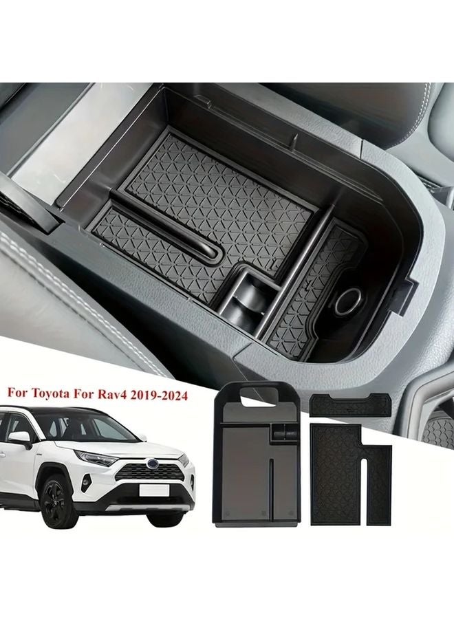 منظم وحدة التحكم المركزية الأحمر لسيارة تويوتا RAV4 2019-2024، صندوق تخزين مسند الذراع - Image 5