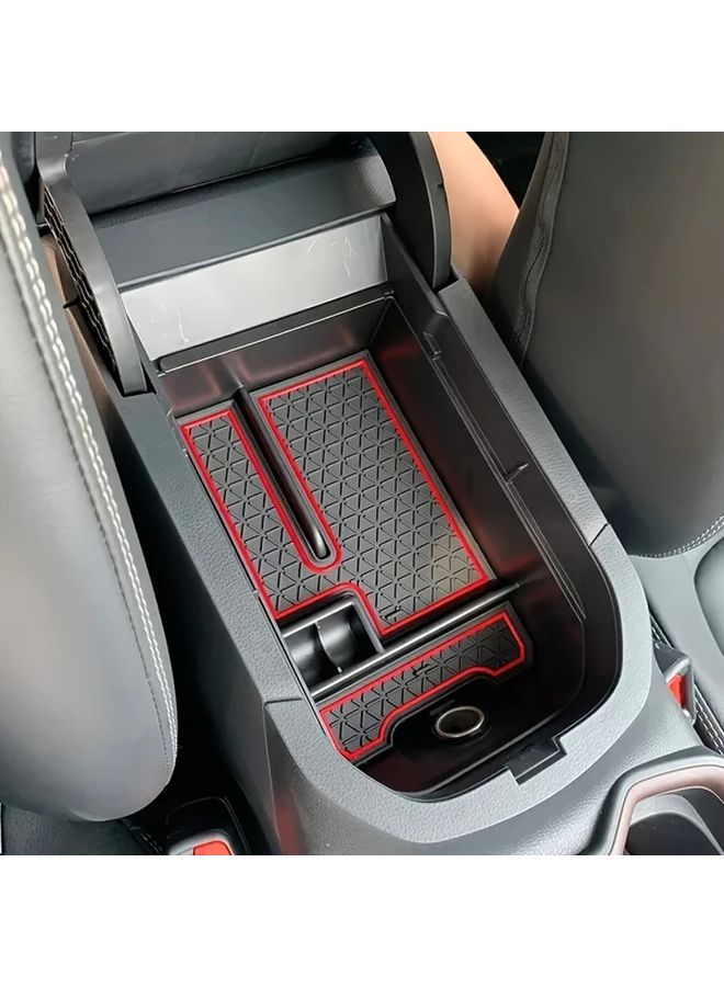 منظم وحدة التحكم المركزية الأحمر لسيارة تويوتا RAV4 2019-2024، صندوق تخزين مسند الذراع - Image 4