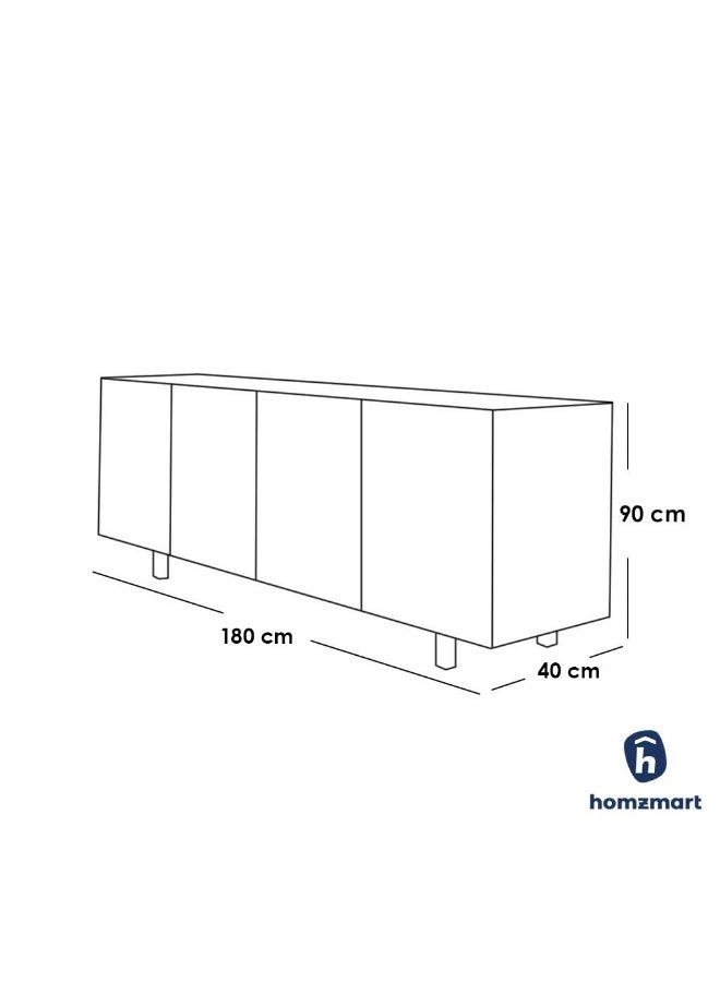 Homzmart MDF Buffet White - 90×180×40 cm - Image 2