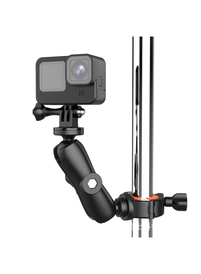 Generic Staring Bracket 25mm Ball Head Motorcycle Outdoor Riding Car Suction Cup Fixed Bracket Shooting Mobile Phone Bracket-Color:Extended Handlebar Clip  - Image 5