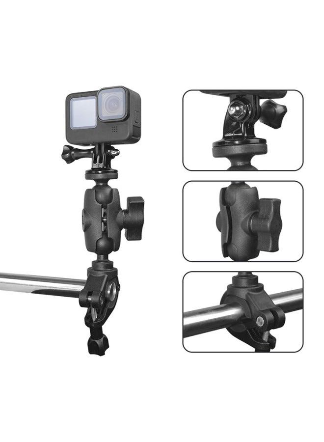 Generic Staring Bracket 25mm Ball Head Motorcycle Outdoor Riding Car Suction Cup Fixed Bracket Shooting Mobile Phone Bracket-Color:Extended Handlebar Clip  - Image 4