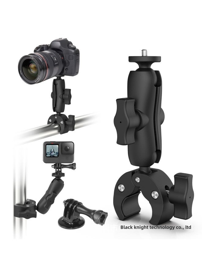 Generic Staring Bracket 25mm Ball Head Motorcycle Outdoor Riding Car Suction Cup Fixed Bracket Shooting Mobile Phone Bracket-Color:Extended Handlebar Clip  - Image 2