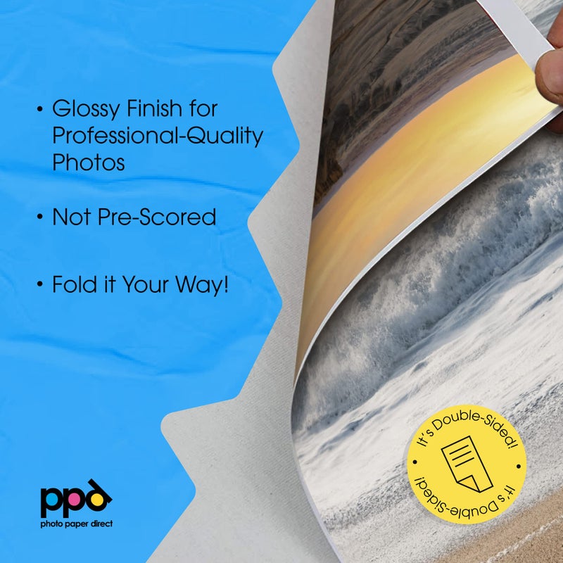 PPD Double Sided Photo Paper, Glossy Brochure Paper 8.5 x 11 for Inkjet Printer, 140 gsm, 6.3 mil Thick for Magazine, Flyer, Presentation, Program, Instant Dry & Water Resistant (100 Sheets) - Image 2