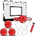 LNCOJOLM Indoor Mini Basketball Hoop Set for Kids Toddlers Adult Portable Outdoor Wall Mounted Mini Hoop with 4 Balls Over The Door Wall Room Office Pool Basketball Toys Graduation Gift for Kids Boys Teens - Image 3