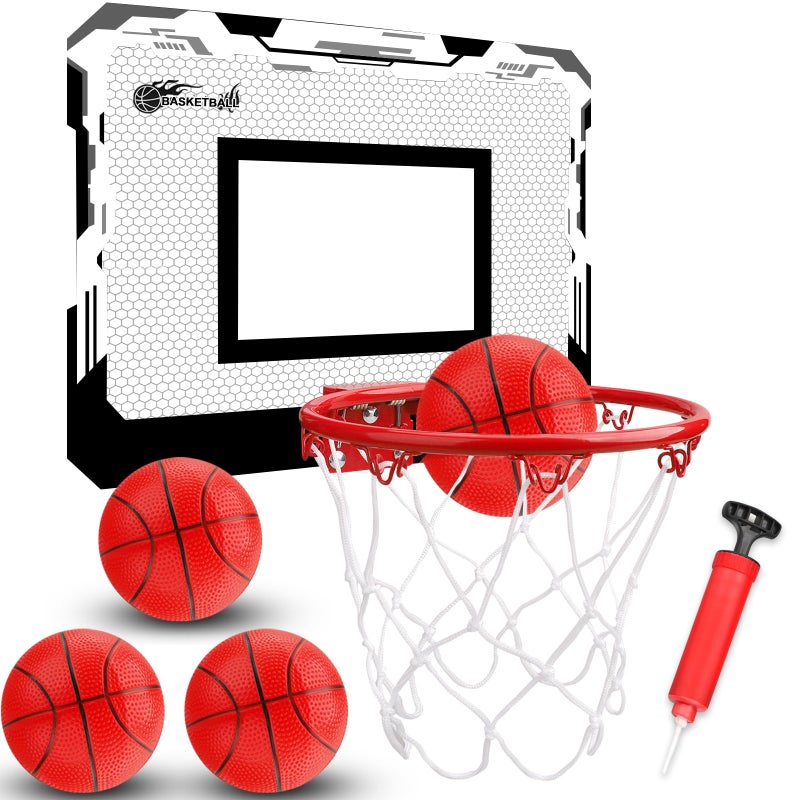 LNCOJOLM Indoor Mini Basketball Hoop Set for Kids Toddlers Adult Portable Outdoor Wall Mounted Mini Hoop with 4 Balls Over The Door Wall Room Office Pool Basketball Toys Graduation Gift for Kids Boys Teens - Image 2