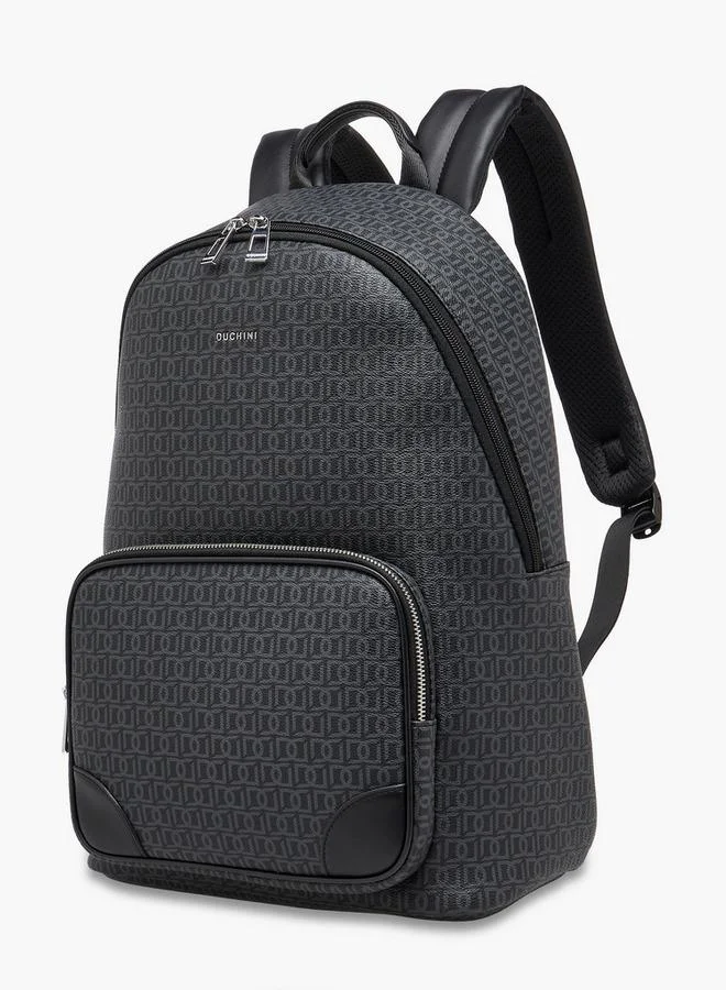 دوتشيني Men Monogram Print Backpack With Padded Straps