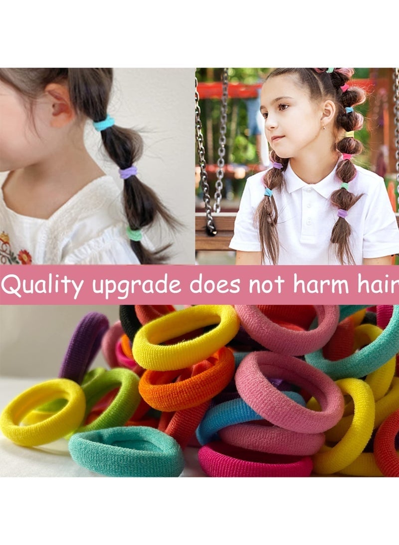 GlamKit 100 Pcs Baby Hair Ties, Hair Ties Band Set Multicolour, Hair Accessories For Girls , Hair Ties Elastic Hair Bands Ponytail Holders Rubber Bands Hair Barettes Hair Ropes Seamless Cotton Toddler Hair Ties, Multicolor Small Soft Hair Elastics Ponytail Holders(10Colors) - Image 2