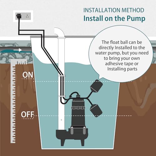 WASSERMANN Universal Tethered Sump Pump Float Switch with 10FT Cable (Piggyback Plug), AC 115V/230V 16Amps Float Switch for Water Tanks, Sump pump, Basement Sump basin, IP68 Waterproof, Black - Image 5
