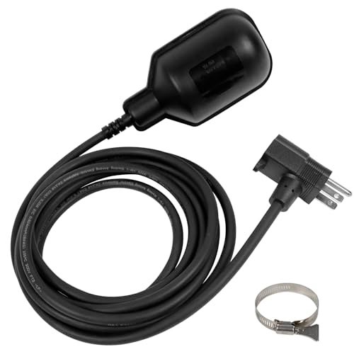 WASSERMANN Universal Tethered Sump Pump Float Switch with 10FT Cable (Piggyback Plug), AC 115V/230V 16Amps Float Switch for Water Tanks, Sump pump, Basement Sump basin, IP68 Waterproof, Black - Image 1