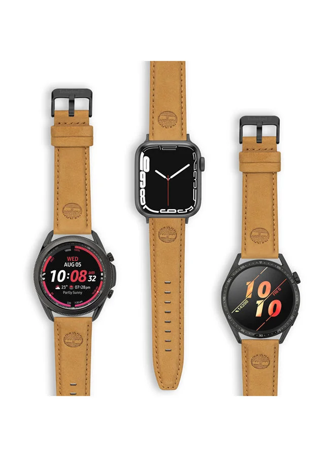 Timberland Universal Replacement Leather Strap For Men And Women Compatible With Apple Watch Series 3-9 & SE (38-40-41)  & Samsung, Huawei Or Quartz Watch With Lug Width Of 20mm