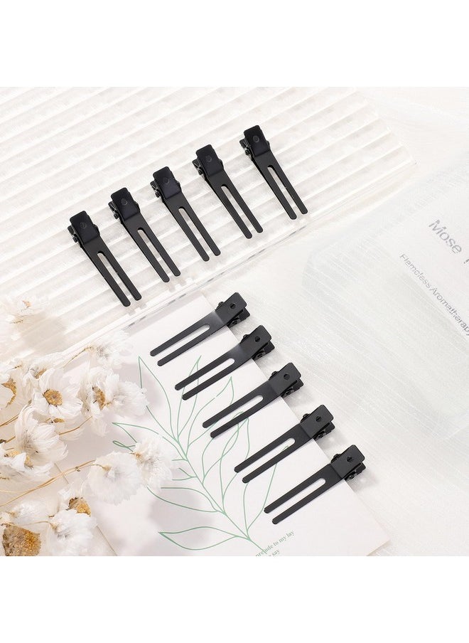 choicbaby - choicbaby 120pcs Double Prong Curl Clips, 1.8' Stainless Steel Hair Clips for Hair Bow, Great Pin Curl Clip, Hair Salon Barber (Black, 1.8 inches, 4.5 cm) - Image 1