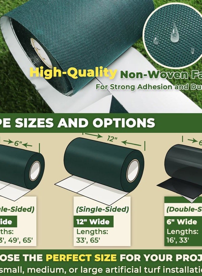 Linghou Double-Sided Artificial Grass Turf Seam Tape (6”x16') Self Adhesive Seaming Tape for Concrete, Wood Floors, Patios, Indoor/Outdoor Carpets Fake Green Lawn Synthetic Turf Rug, Durable - Image 4