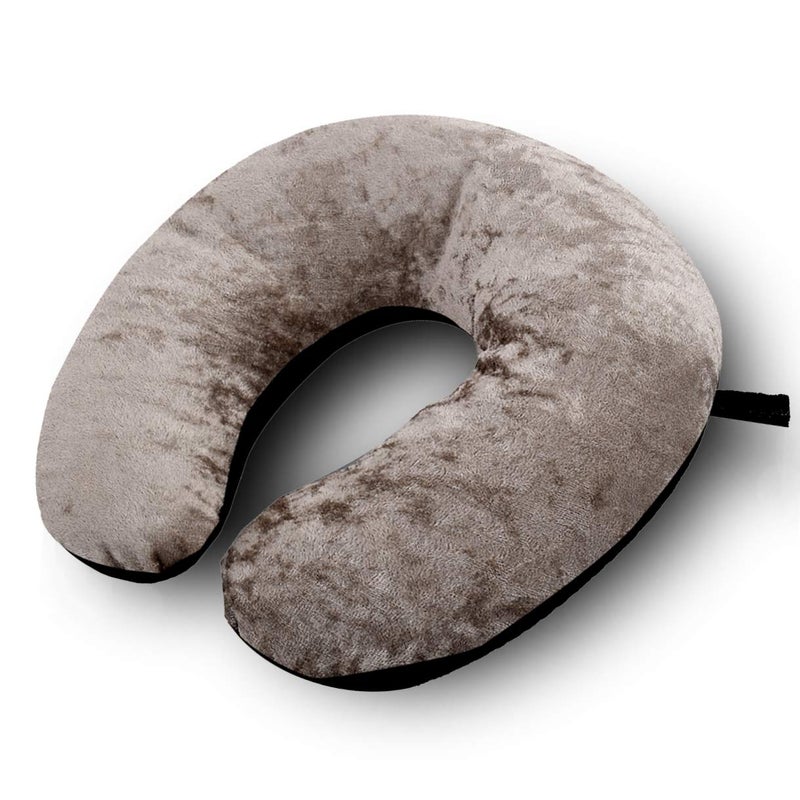 Kuber Industries Kuber Industries Unisex U-Shaped 100% Pure Micro Fibre Soft Cushions Neck Rest Pillow for Travel, Car, Train, Flight, Bus (Black & Grey) - CTKTC45915  - Image 1