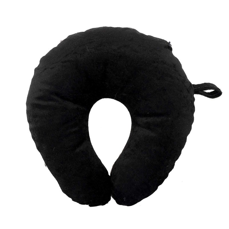 Kuber Industries Kuber Industries Unisex U-Shaped 100% Pure Micro Fibre Soft Cushions Neck Rest Pillow for Travel, Car, Train, Flight, Bus (Black & Grey) - CTKTC45915  - Image 4