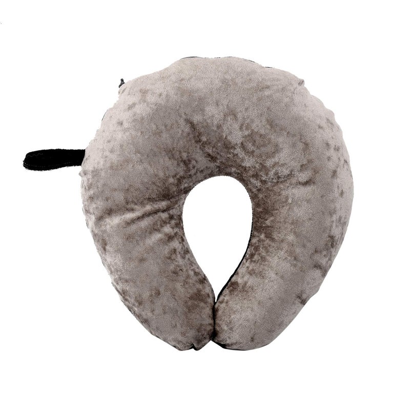 Kuber Industries Kuber Industries Unisex U-Shaped 100% Pure Micro Fibre Soft Cushions Neck Rest Pillow for Travel, Car, Train, Flight, Bus (Black & Grey) - CTKTC45915  - Image 5