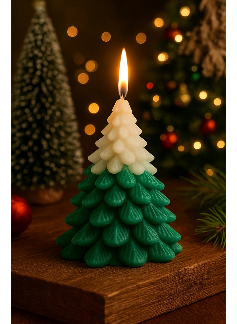 FOLAI 1pcs Christmas Tree Shaped Candle Christmas Tree Scented Candles Tree Shaped Candle for Home Candles Gift for Christmas Party Holiday New Year Decoration - Image 1
