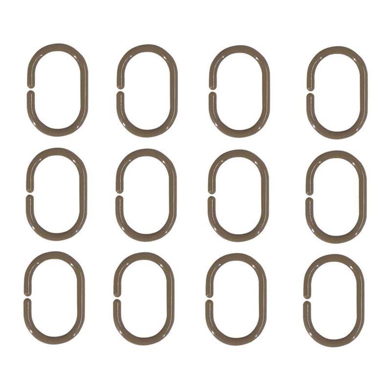 KidsCity.in Shower Curtain Rings, Plastic Rust-Proof, Unbreakable, Slides Easily on Bath Drape Rod, Curtain Liner, 36 C Shape Hooks - (JS160901) Dusky Brown  - Image 4