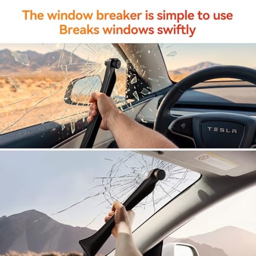 YONZEE Car Seat Gap Filler with Emergency Window Breaker, Premium Silicone Seat Gap Organizer, Prevents Items from Falling, Universal Fit for All Cars, 2 Pack - Image 5