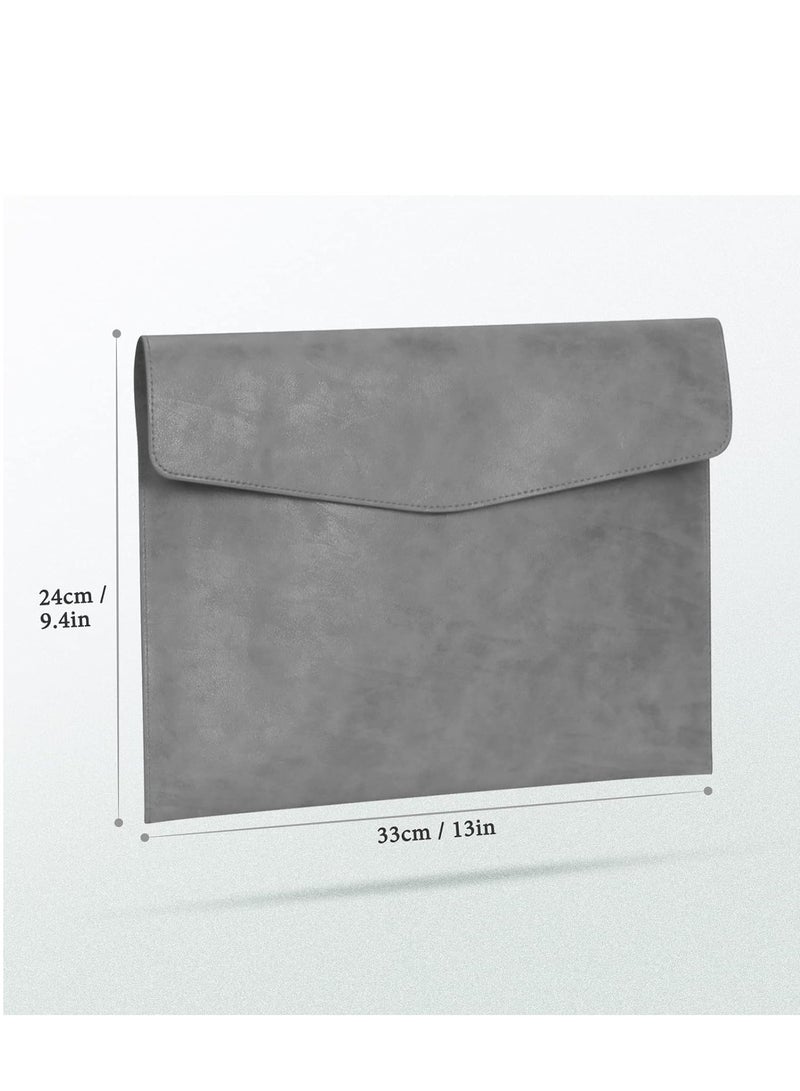 TRASSLE File Folder, PU Leather A4 Document Holder File Organizer Filing Envelope Portfolio Case Tablet Sleeve with Magnetic Snap Closure for Home School Office Stationery  - Image 4
