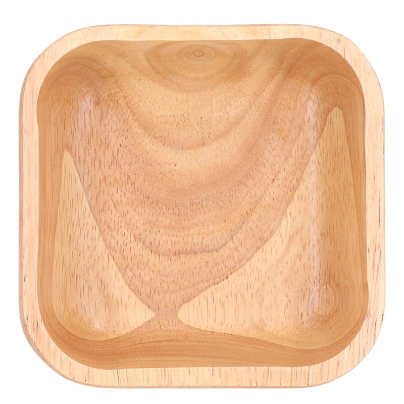 Square Rubber Wood Bowl - Handcrafted Unique Texture Easy To Maintain Salad Bowl for Home Kitchen Party Family Gathering Snack Serving - Image 1