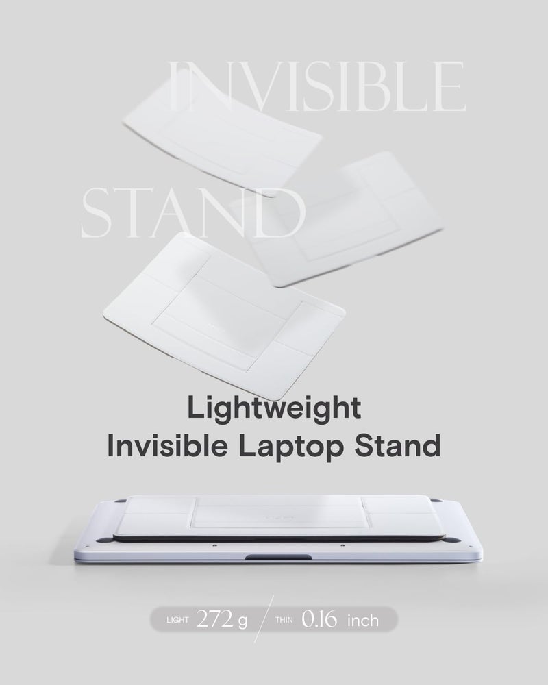 MOFT Invisible Laptop Stand for Desk, Stick-Free Tablet and Computer Stand with Dual-Angle, Foldable&Portable Laptop Riser Holder, Fits 13"+ Tablets & 15"+ Laptops, Jet Black (Non-Adhesive Version) - Image 2