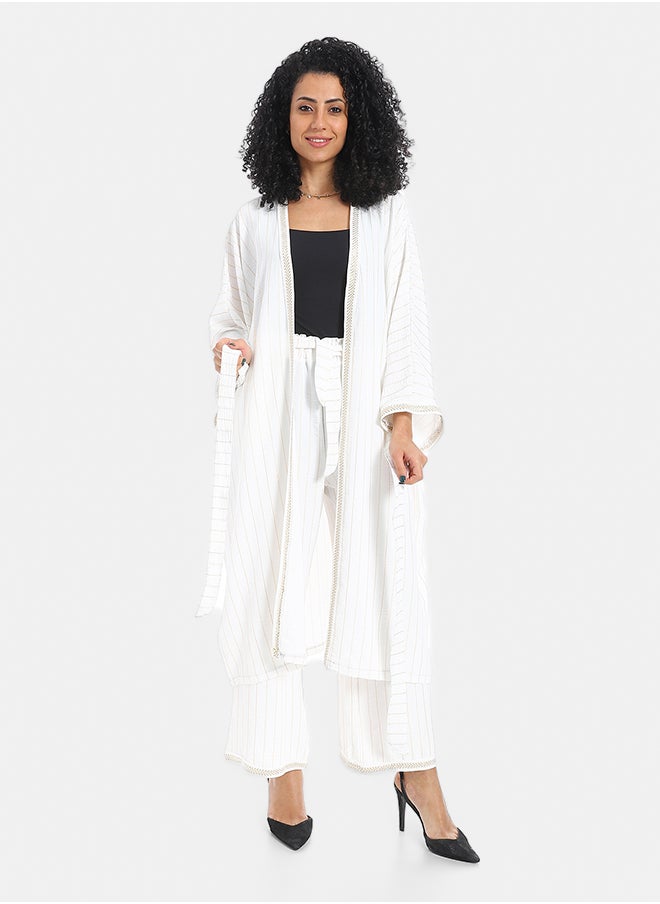 Red Circle Women's striped kimono suit  - Image 1