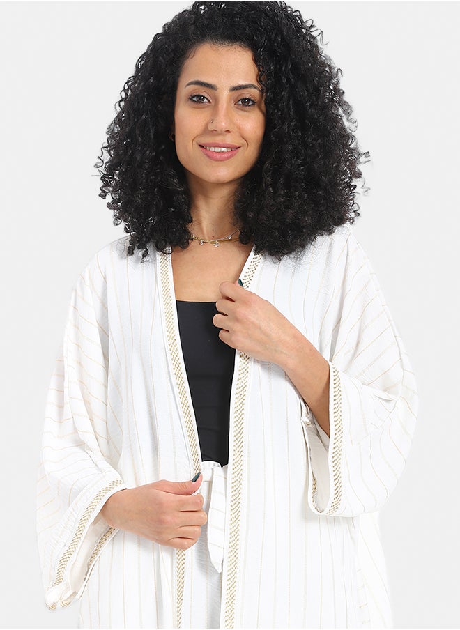 Red Circle Women's striped kimono suit  - Image 4