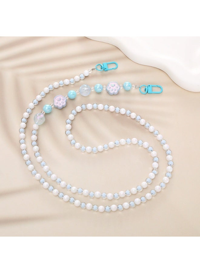 NIBEMINENT Phone Charm/ Chain Strap for Women Girls,K039 Hand Strung Pearls Cell Phone Case Lanyard Wrist Strap