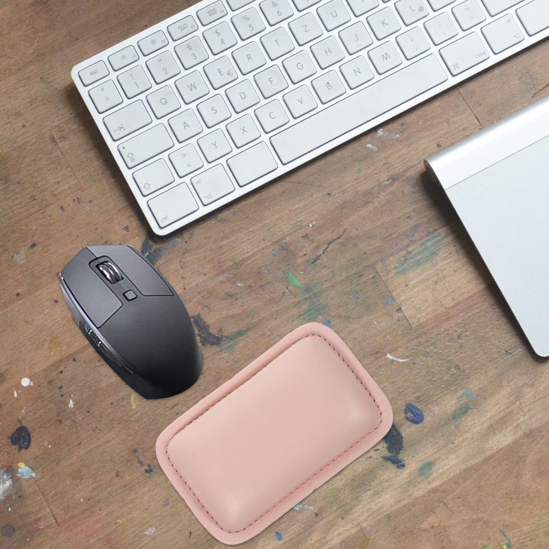 Mouse Wrist Rest Pad And Elbow Support Cushion Pink Pu Leather For Office Gaming Computer Keyboard - Image 4