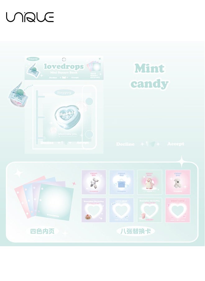 3 Inch Kpop Photocard Holder Book with 70 Inner Pages - Mini Photocard Binder - PVC Cute Photo Album Photocard Id Holder (Green)