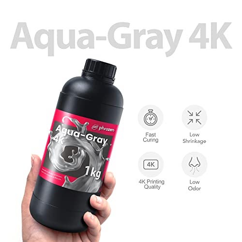 phrozen Aqua 4K Resin for High-Precision 3D Printing,405nm LCD UV-Curing Photopolymer Resin for Low Shrinkage, Great Detail, Low Odor, Non-Brittle (Gray, 1KG) - Image 2