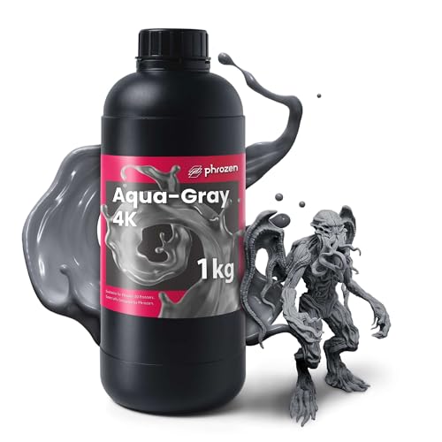 phrozen Aqua 4K Resin for High-Precision 3D Printing,405nm LCD UV-Curing Photopolymer Resin for Low Shrinkage, Great Detail, Low Odor, Non-Brittle (Gray, 1KG) - Image 1
