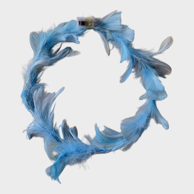 Techbytes Retail Tiara with led for Girls Floral Crown/Feather Crown Tiara Birthdays Parties Celebrations Tiara Crown (Multi Colour LED) 1pcs (Feather Tiara Blue) - Image 3