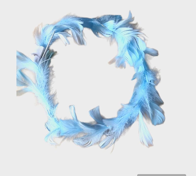 Techbytes Retail Tiara with led for Girls Floral Crown/Feather Crown Tiara Birthdays Parties Celebrations Tiara Crown (Multi Colour LED) 1pcs (Feather Tiara Blue) - Image 1
